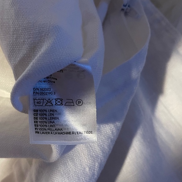 H&M Home White Linen Pillow Cover | 20x20 - Picture 5 of 6